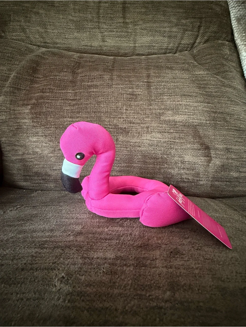 Small/Medium Flamingo pool tube plush dog toy NWT! Squeaky Toy